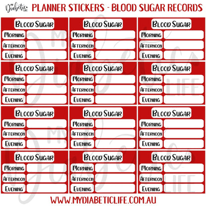 12 Blood Sugar Trackers For Planners Stickers