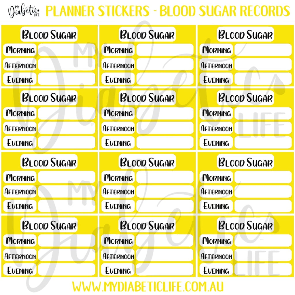 12 Blood Sugar Trackers For Planners Stickers