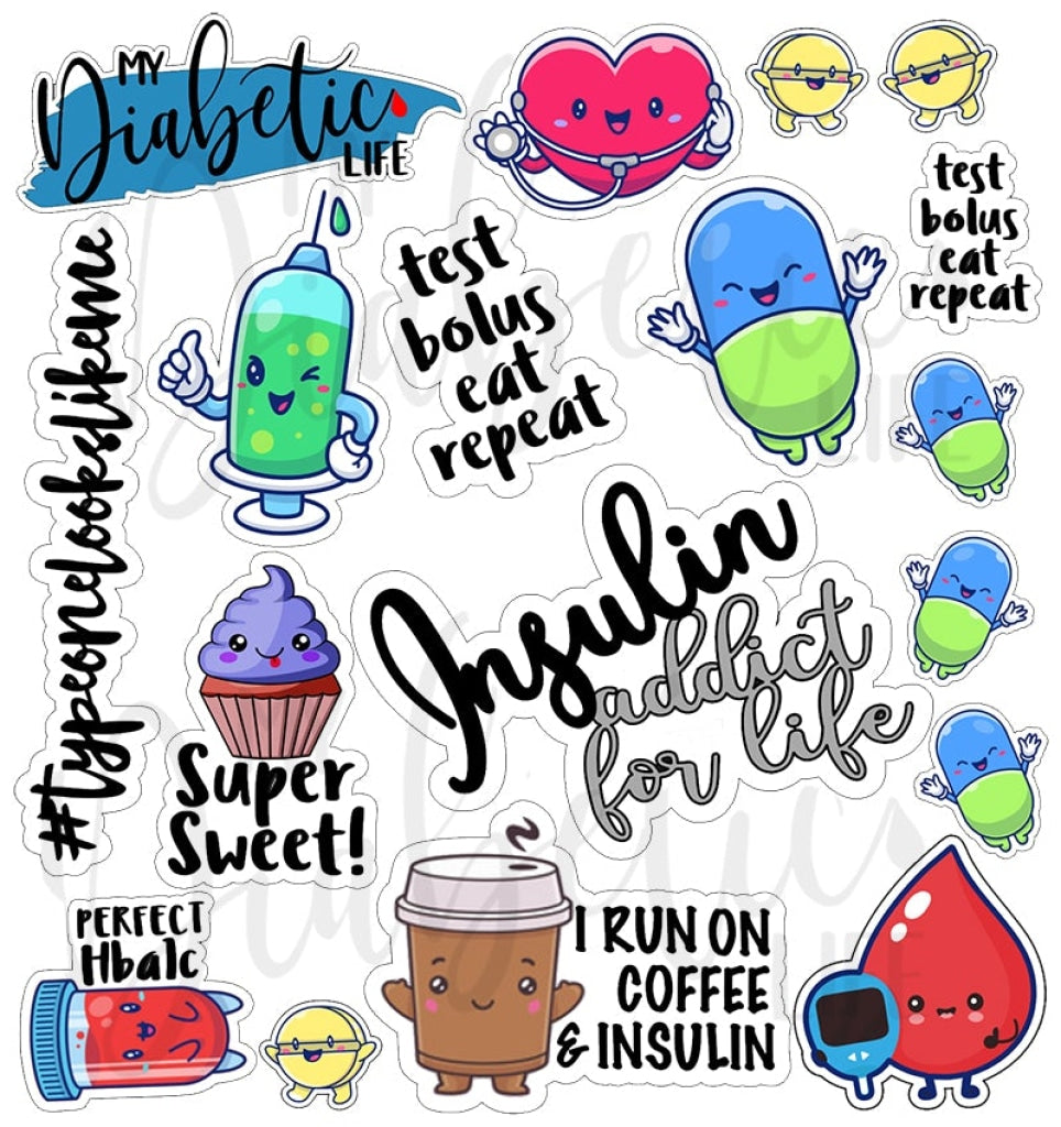 Finger Sticker Diabetes 18 full colour diabetes sticker sheet – MyDiabeticLife