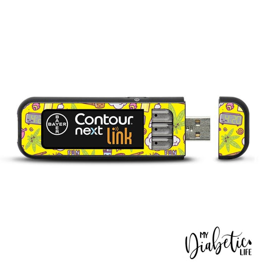 Zzzz & 420 - Contour Next Link USB Peel, skin and Decal, Glucose meter sticker - MyDiabeticLife