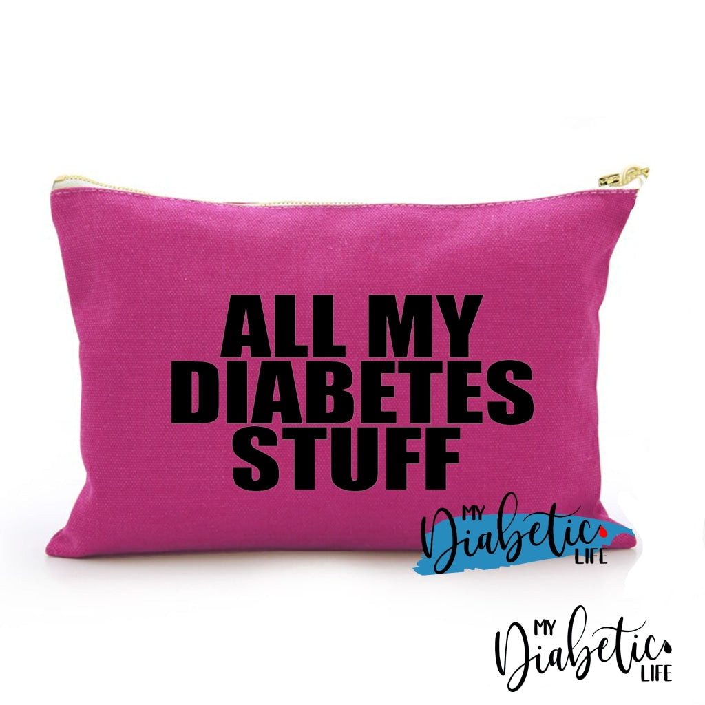 All My Diabetes Stuff - Carry All Storage Bag Dark Pink Storage Bags