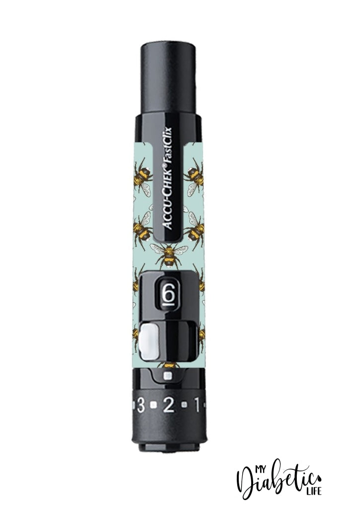 Aqua Bees- Accuchek Fast-Clix Lancet Device Peel Skin And Decal Sticker