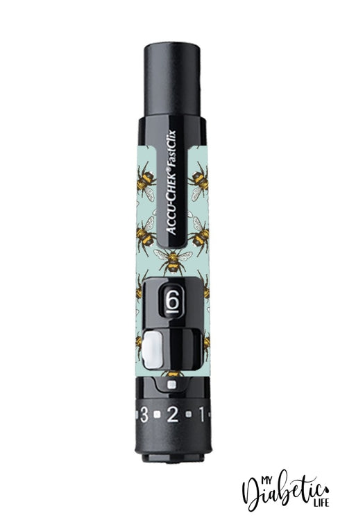 Aqua Bees- Accuchek Fast-Clix Lancet Device Peel Skin And Decal Sticker