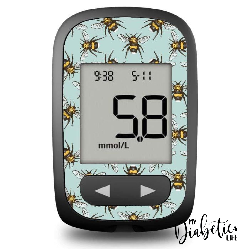 Aqua Bees - Accu-Chek Guide Me Peel Skin And Decal Glucose Meter Sticker