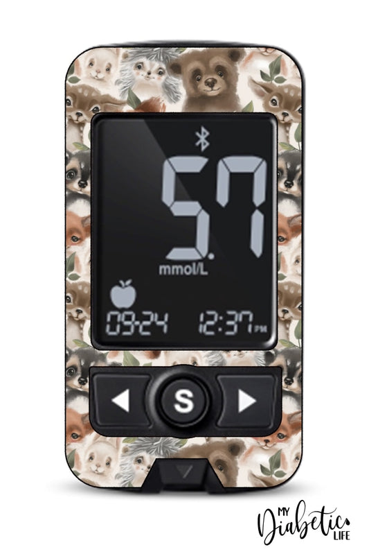 Baby Forest Animals - Caresens Premier, skin and Decal, glucose meter sticker - MyDiabeticLife