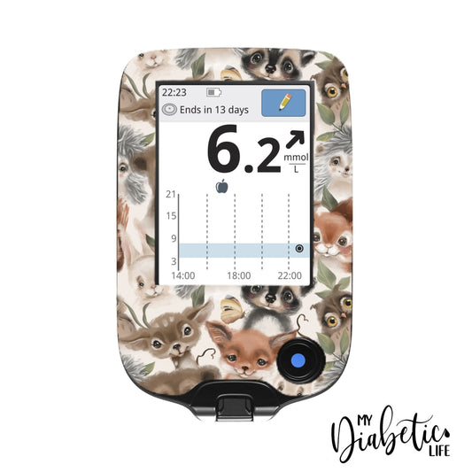 Baby Forest Animals - Freestyle Libre Peel Skin And Decal Glucose Meter Sticker Freestyle