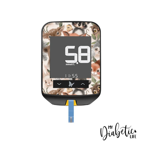 Baby Forest Animals - Freestyle Optium Neo Peel, skin and Decal, glucose meter sticker - MyDiabeticLife