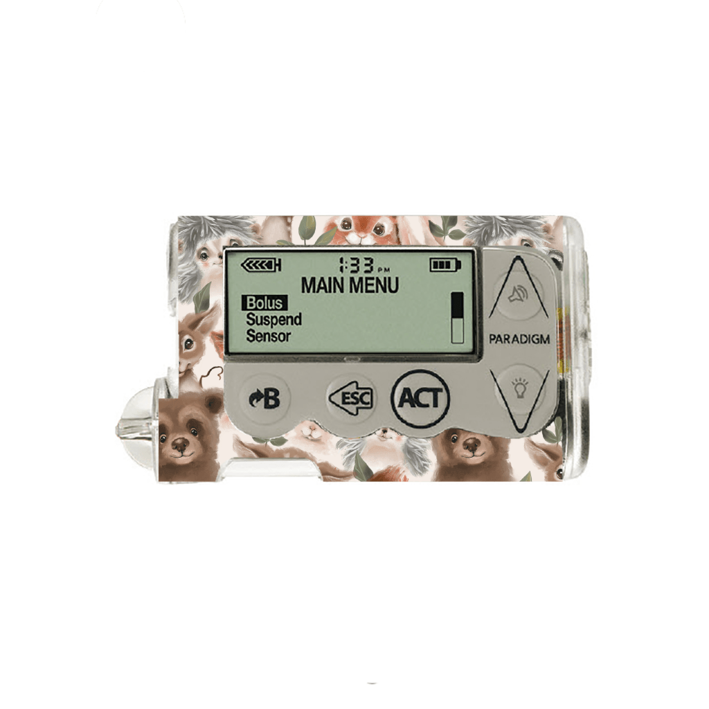 Baby Forest Animals - Medtronic Paradigm Series 5, skin and Decal, insulin pump sticker - MyDiabeticLife