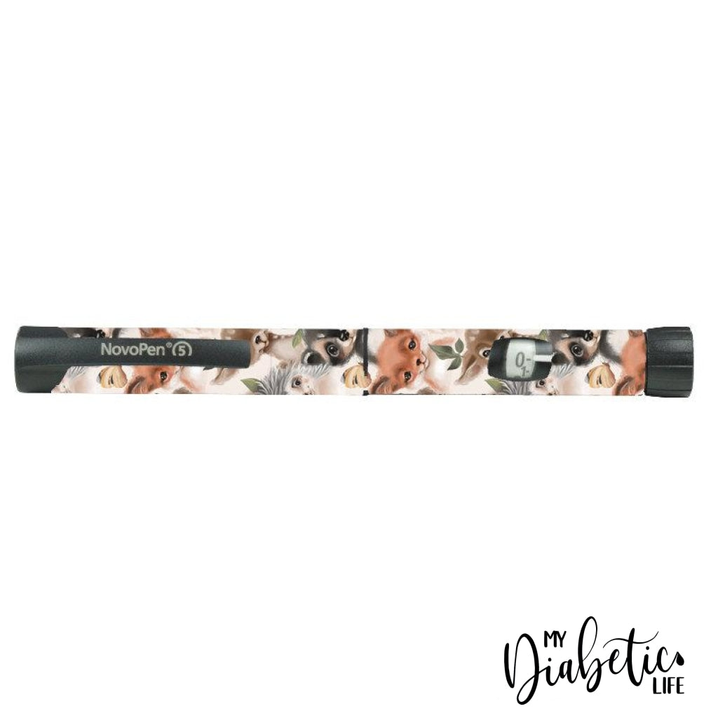 Baby Forest Animals - Novopen 4, Novopen5, Novopen Echo Peel, skin and Decal, Insulin pen sticker Cover - MyDiabeticLife