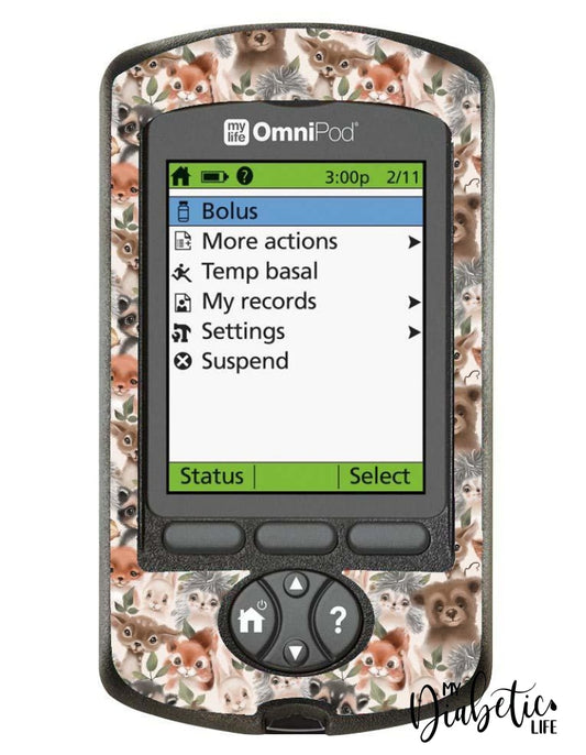 Baby Forest Animals - Omnipod Pdm Skin And Decal Glucose Meter Sticker
