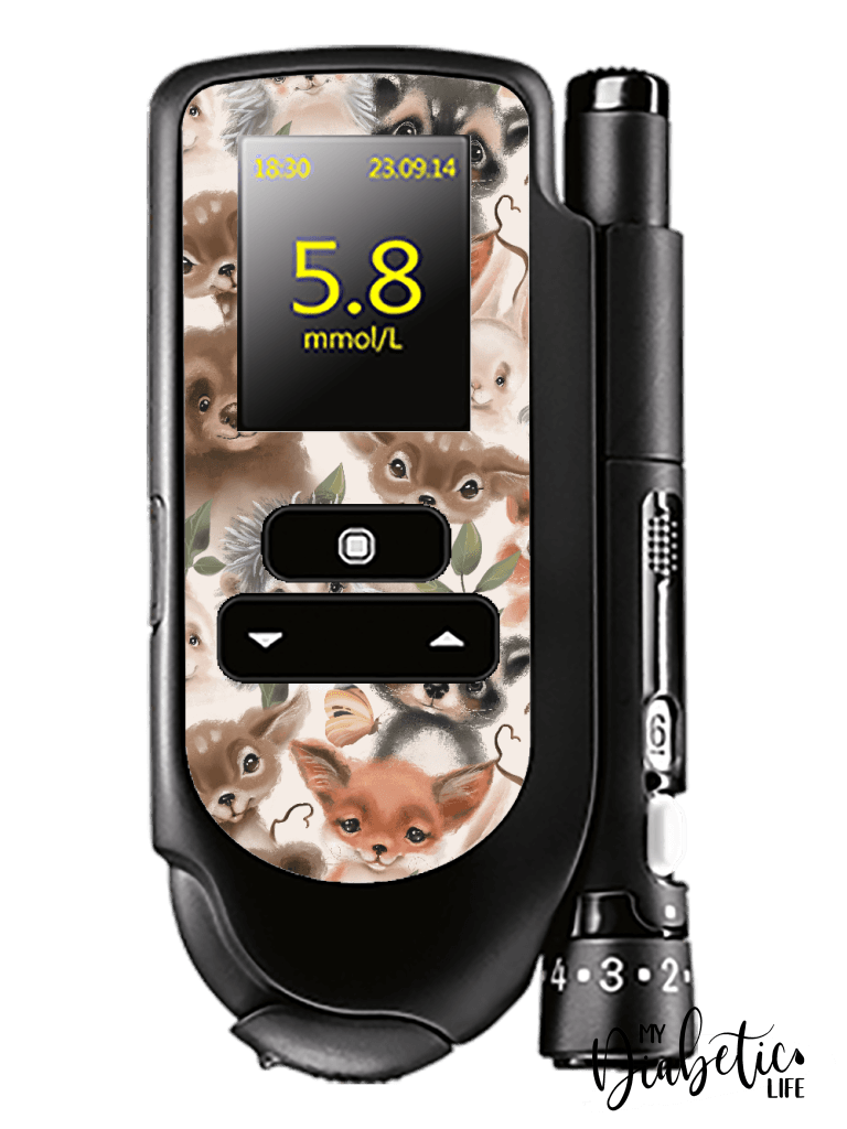 Baby Forrest Animals - Accu-chek Mobile Peel, skin and Decal, glucose meter sticker - MyDiabeticLife