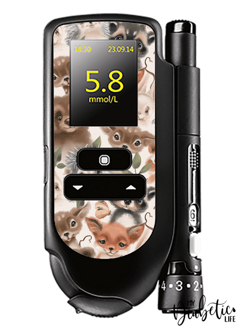 Baby Forrest Animals - Accu-chek Mobile Peel, skin and Decal, glucose meter sticker - MyDiabeticLife
