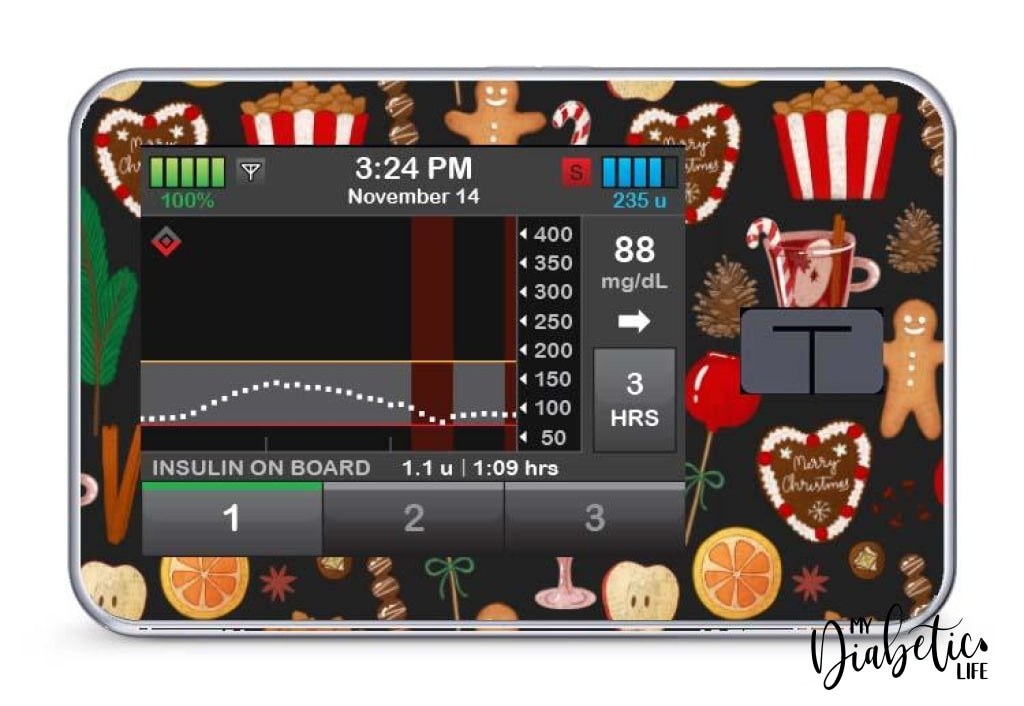 Baking for Christmas - Tandem Tslim x2 Pump Peel, skin and Decal, insulin pump sticker - MyDiabeticLife