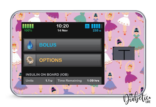 Ballerina - Tandem Tslim X2 Pump Peel Skin And Decal Insulin Pump Sticker T:slim