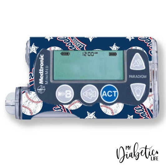 Baseball - Medtronic Paradigm Series 7 Skin And Decal Insulin Pump Sticker