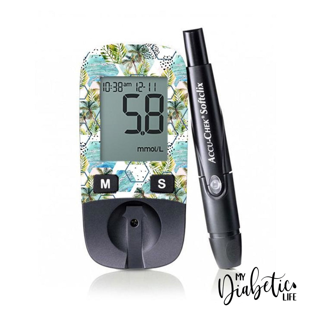 Summer Beach Days - Accu-chek Active Peel, skin and Decal, glucose meter sticker - MyDiabeticLife