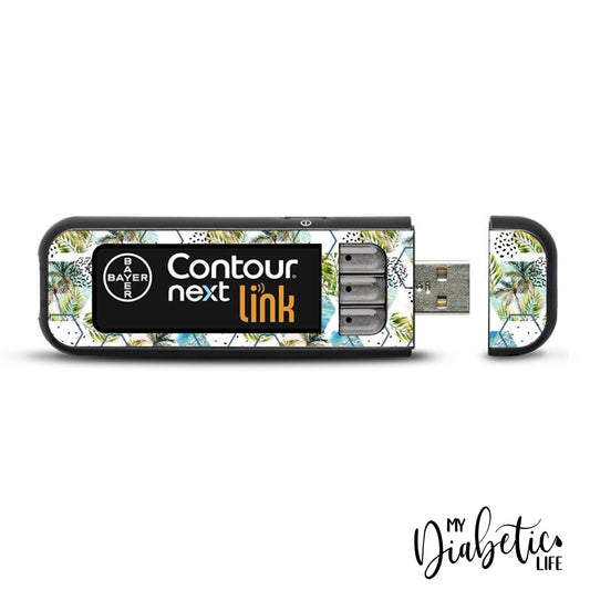 Beach Days 2 - Contour Next Link USB Peel, skin and Decal, Glucose meter sticker - MyDiabeticLife