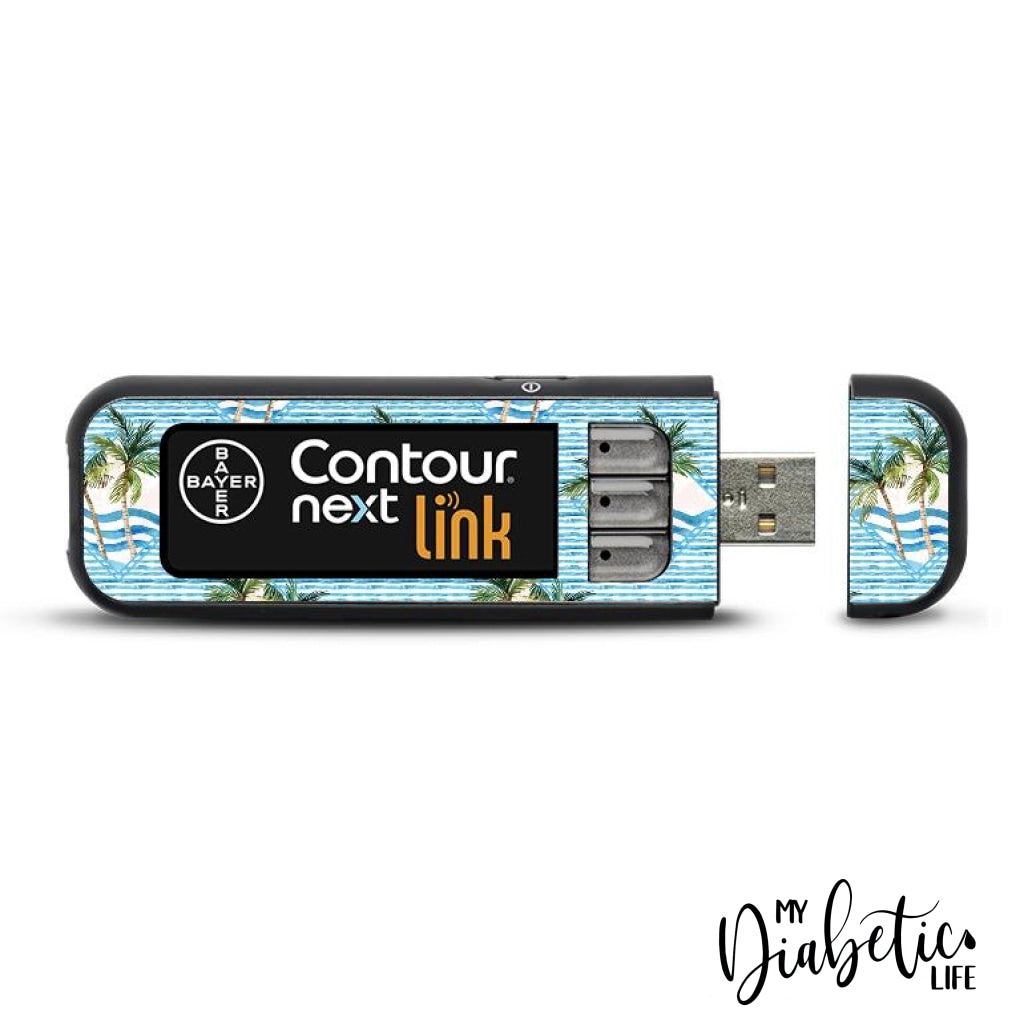 Beach Days - Contour Next Link USB Peel, skin and Decal, Glucose meter sticker - MyDiabeticLife