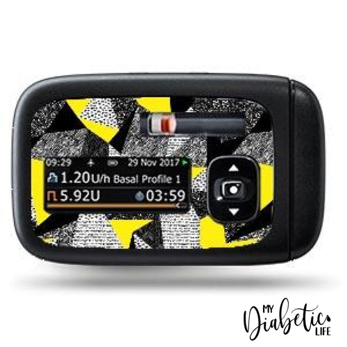 Black And Yellow - Accu-Chek Insight Peel Skin Decal Insulin Pump Sticker Accu-Chek