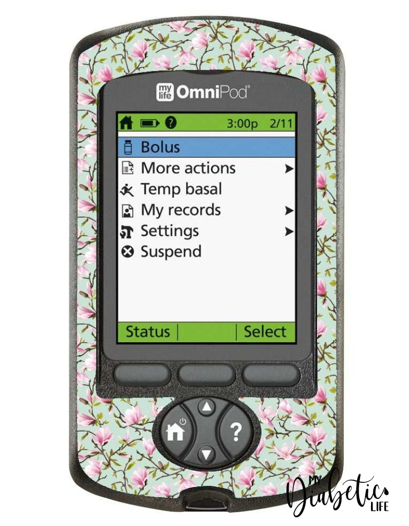Blooms - Omnipod Pdm Skin And Decal Glucose Meter Sticker