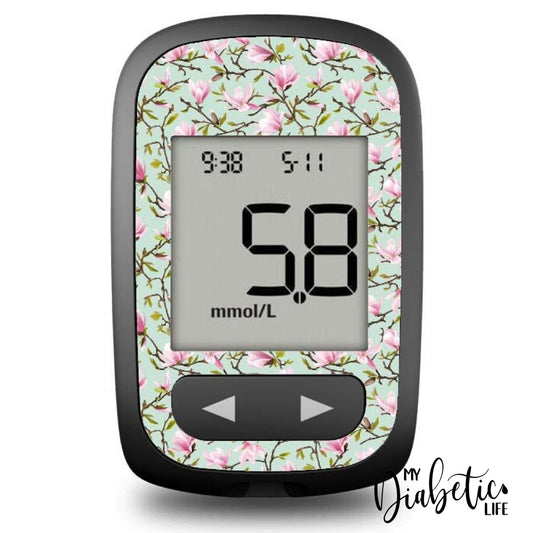Blossoms - Accu-Chek Guide Me Peel Skin And Decal Glucose Meter Sticker