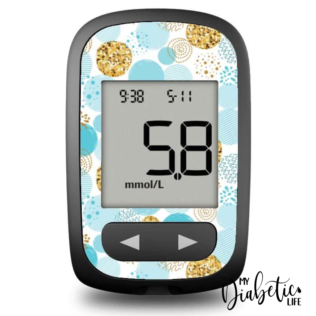 Blue Spots - Accu-Chek Guide Me Peel Skin And Decal Glucose Meter Sticker