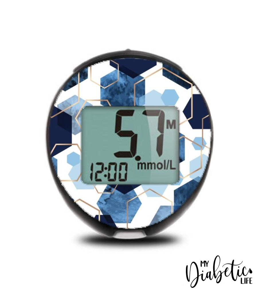 Blue Hexagon - True Metrix Go Peel Skin And Decal Glucose Meter Sticker Go