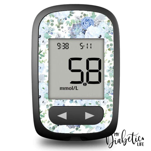 Blue Succulents - Accu-Chek Guide Me Peel Skin And Decal Glucose Meter Sticker