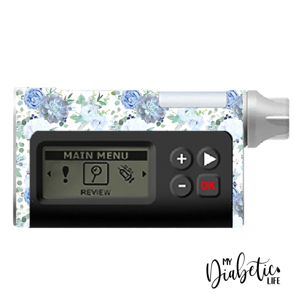Blue Succulents - Dana Rs Insulin Pump Sticker Peel Skin And Decal Rs