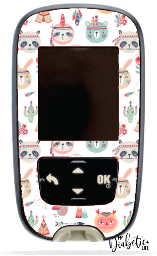 Boho Animals - Accu-chek Guide Peel, skin and Decal, glucose meter sticker - MyDiabeticLife