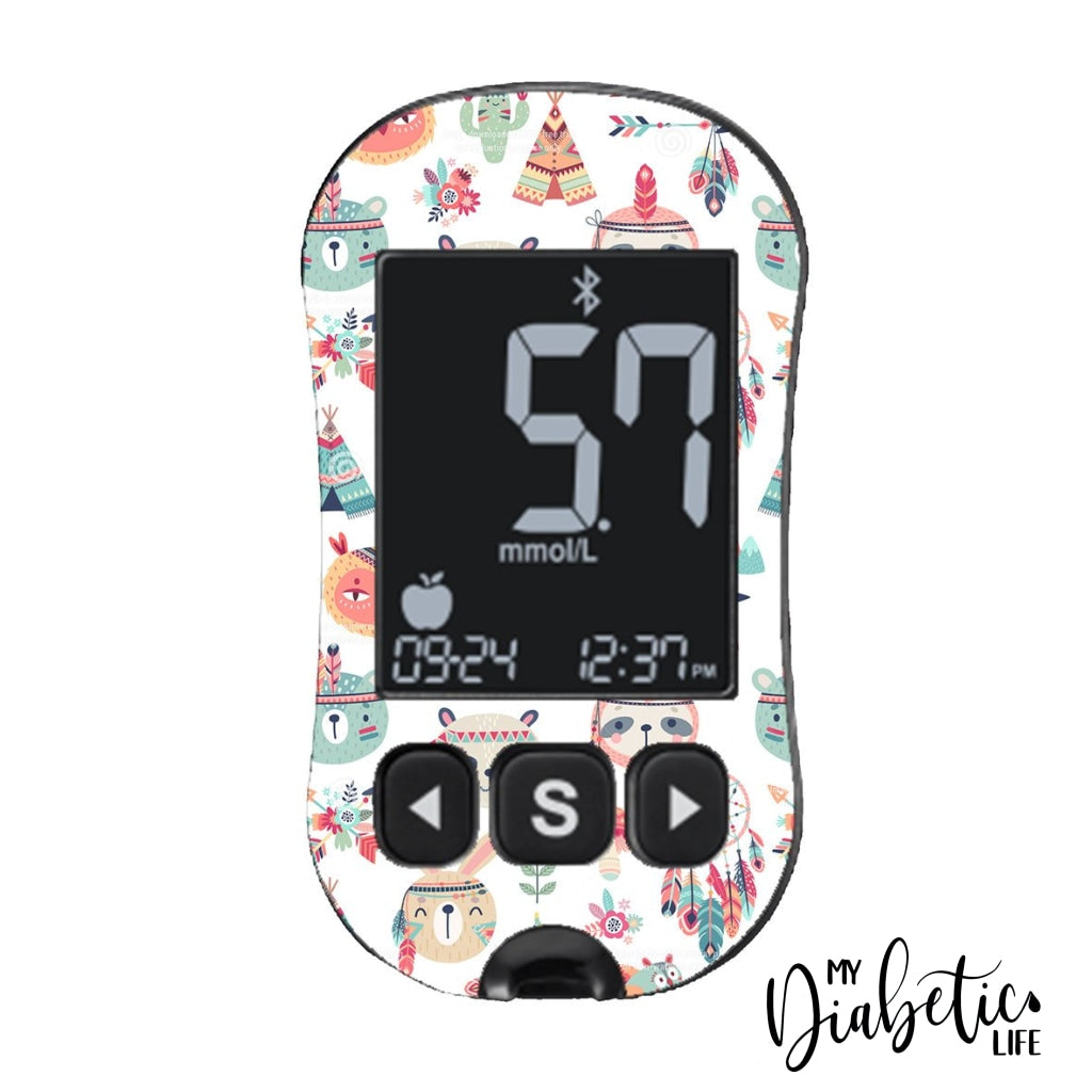 Boho Animals - Cowboys & Indians - CareSens Dual - Peel, skin and Decal, glucose meter sticker - MyDiabeticLife