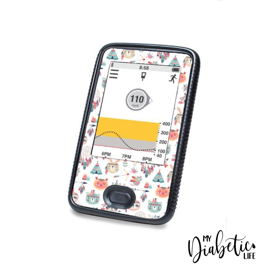 Cowboys and Indians Boho Animals - Dexcom G6 Peel, skin and Decal, glucose meter sticker - MyDiabeticLife