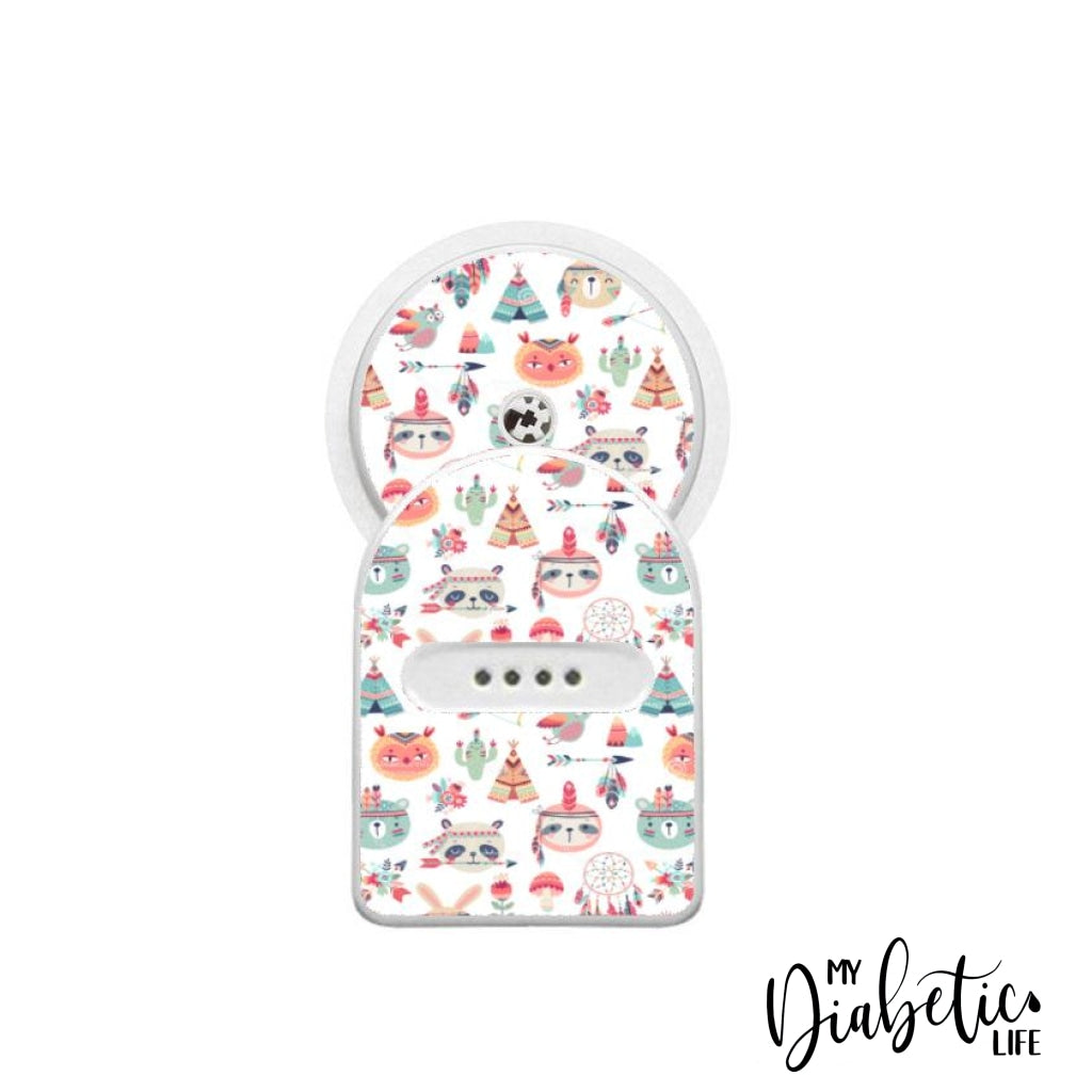 Cowboys and Indians Boho Animals - Maio Maio 1 & Libre Peel, skin and Decal, fgm/cgm sticker - MyDiabeticLife