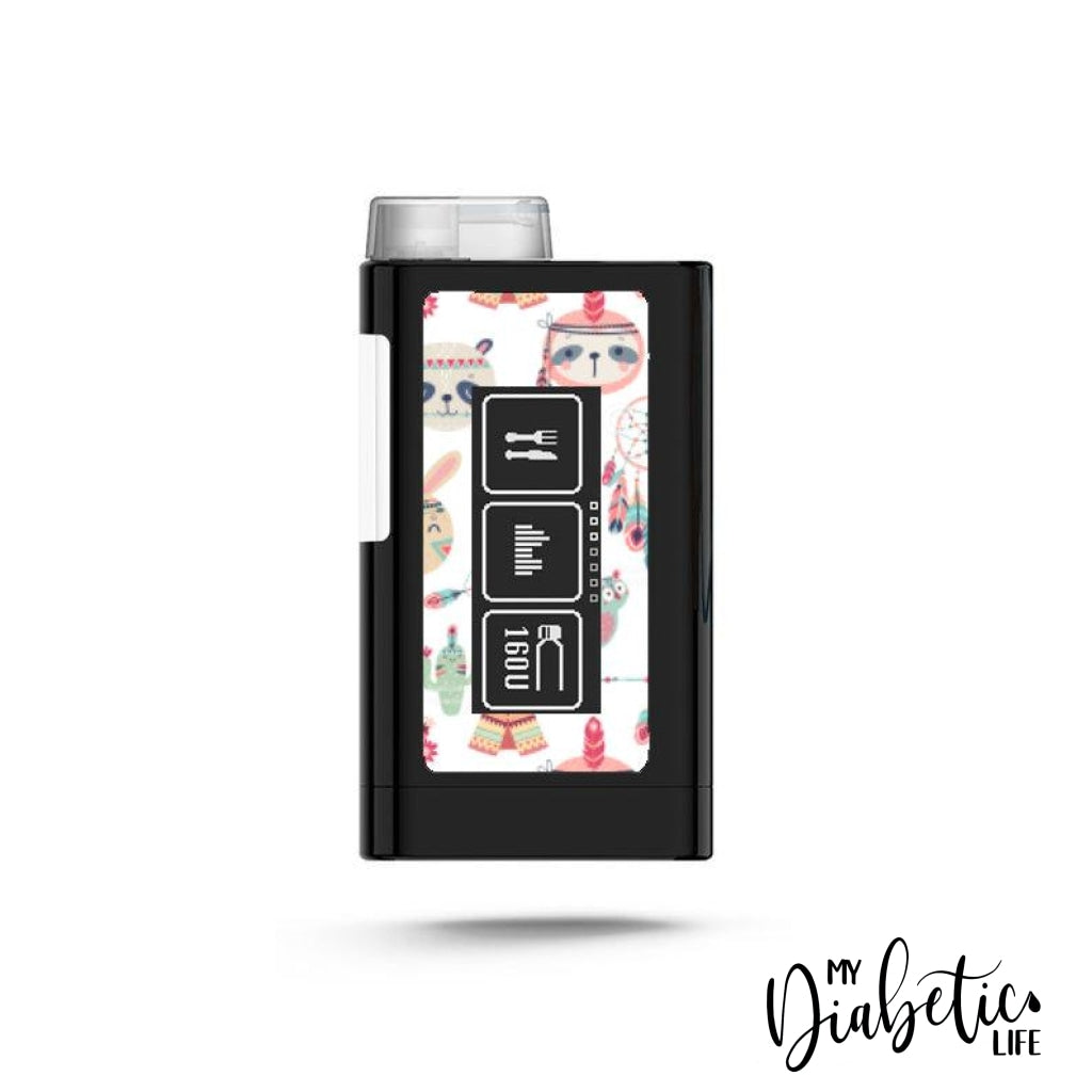 Boho Animals - Cowboys & Indians - Ypsopump Peel, skin and Decal, Insulin pump sticker - MyDiabeticLife
