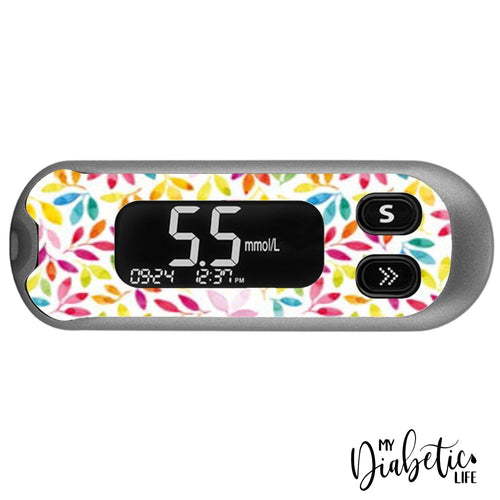 Bright Foliage - Green - CareSens N Pop - Peel, skin and Decal, glucose meter sticker - MyDiabeticLife