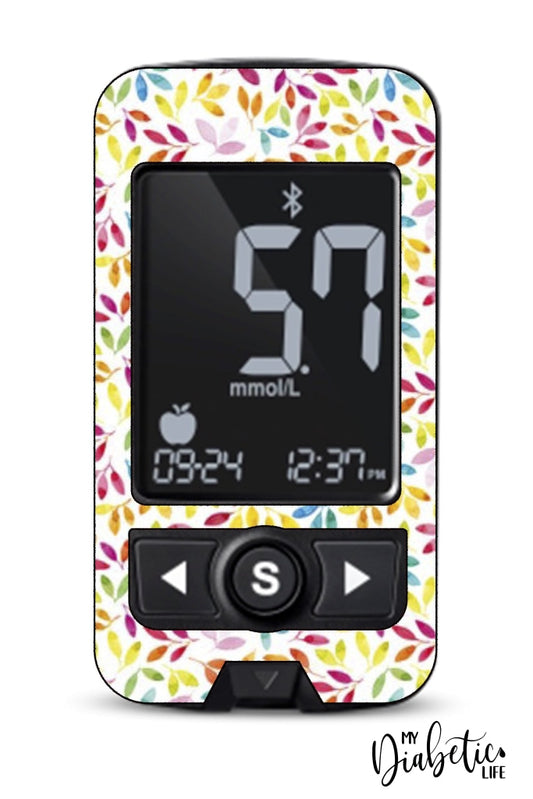 Bright Foliage - Caresens N Premier, skin and Decal, glucose meter sticker - MyDiabeticLife