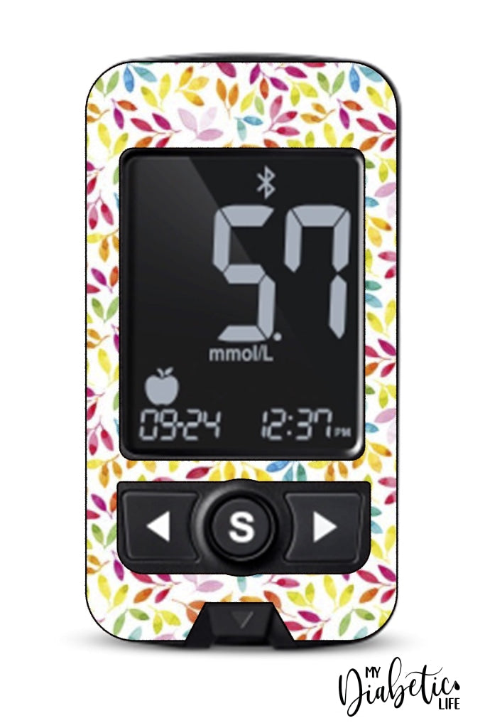 Bright Foliage - Caresens N Premier, skin and Decal, glucose meter sticker - MyDiabeticLife