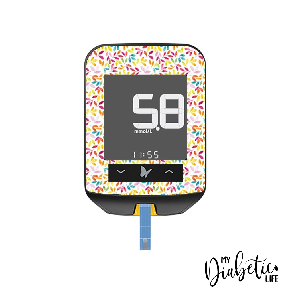 Bright Foilage - Freestyle Optium Neo Peel Skin And Decal Glucose Meter Sticker Freestyle