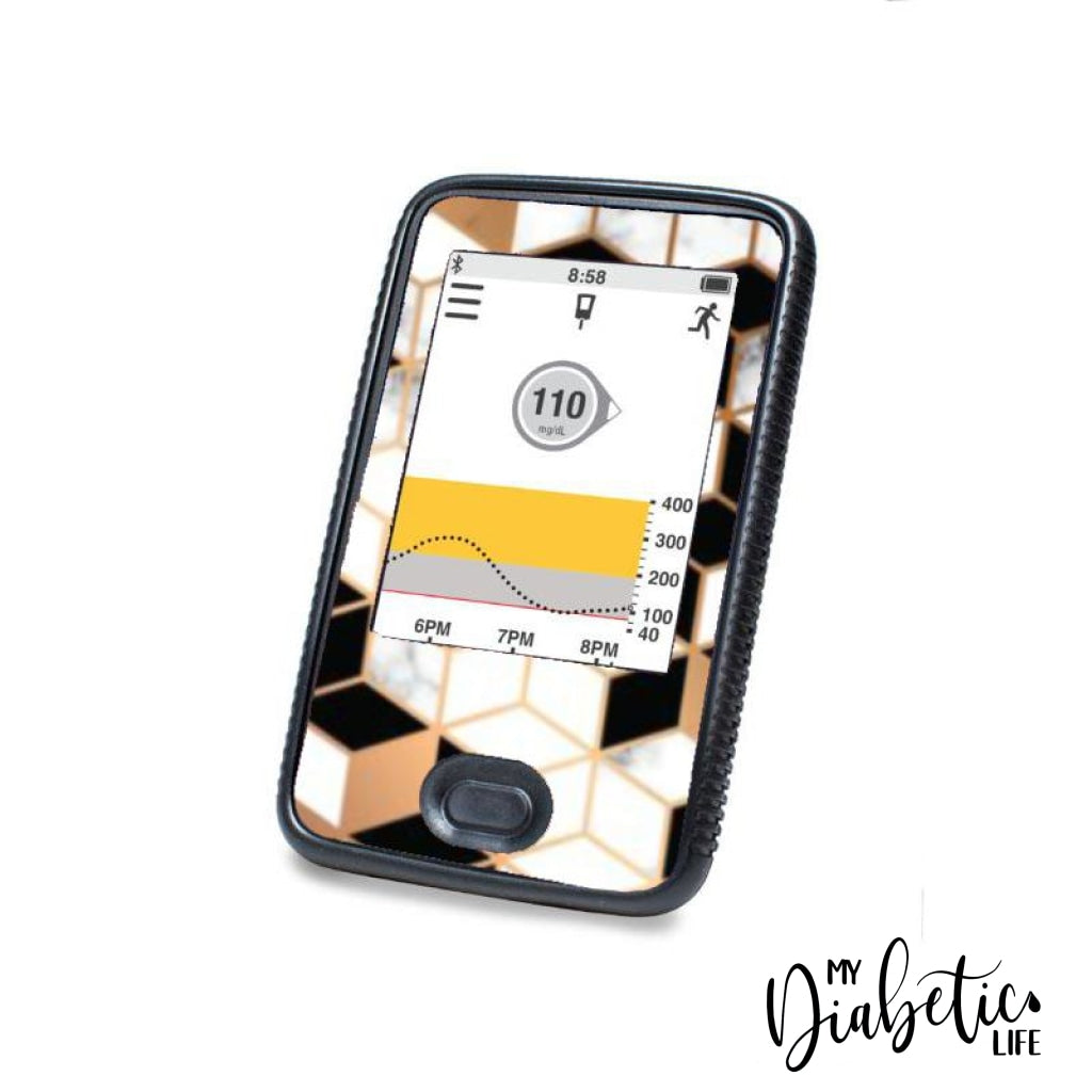 Bronze Geometric Marble - Dexcom G6 Peel, skin and Decal, glucose meter sticker - MyDiabeticLife