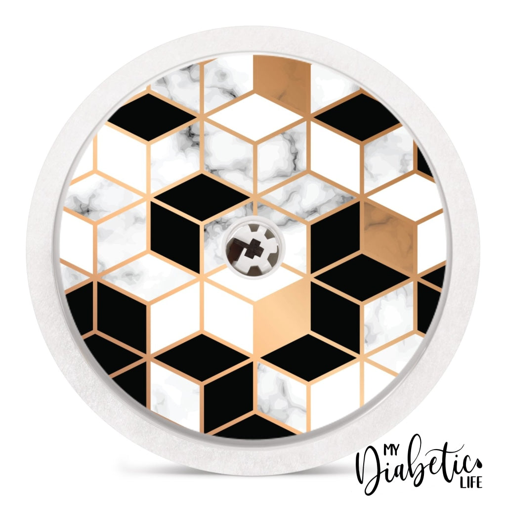 Bronze Marble Geo - Freestyle Libre Sensor Peel Skin And Decal Fgm/cgm Sticker