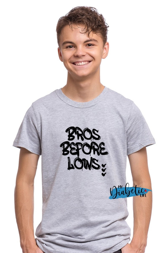 Bros Before Lows- Kids Graphic Diabetes Tee 0 / Light Grey Merl Short (As Pictured) Shirts