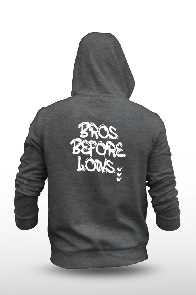 Bros Before Lows - Unisex Fleece Hooded Jacket S / Dark Grey Hoodie
