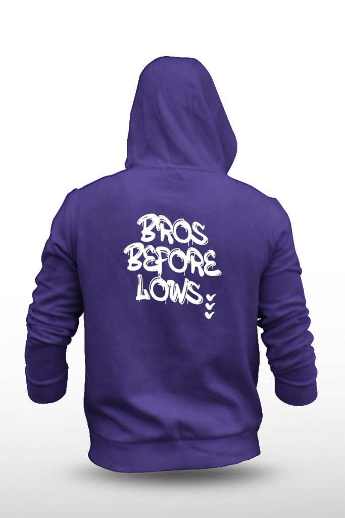 Bros Before Lows - Unisex Fleece Hooded Jacket S / Grape Hoodie