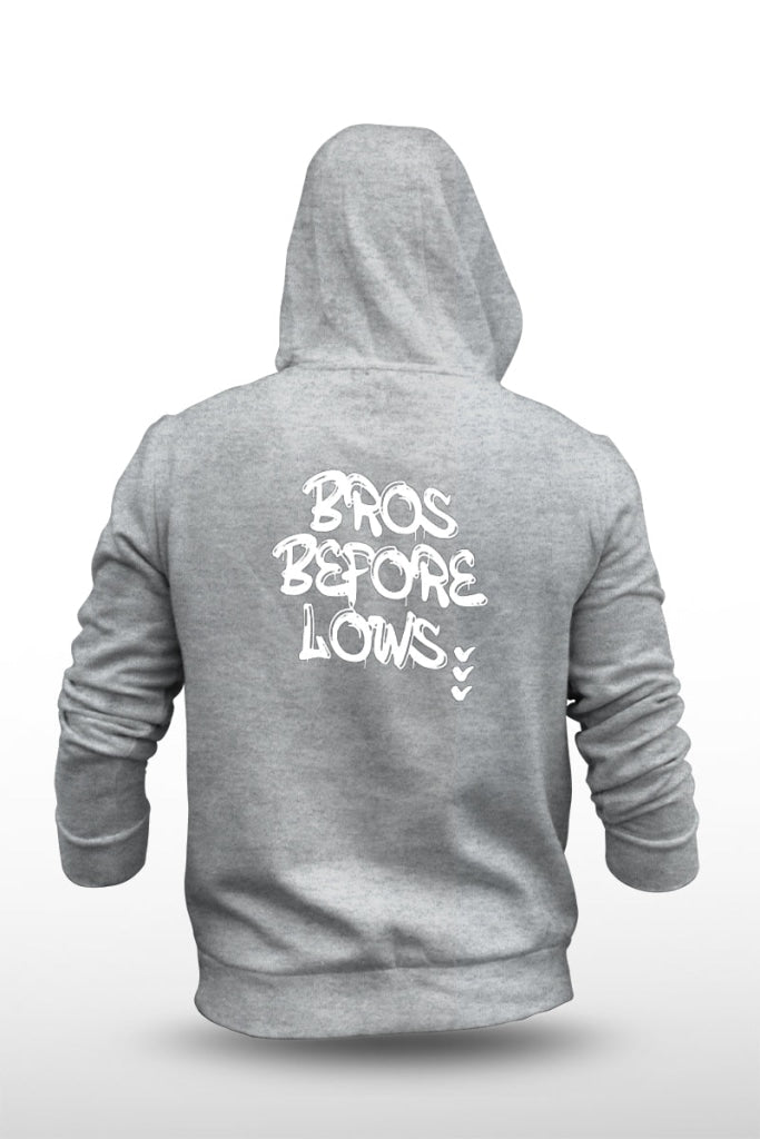 Bros Before Lows - Unisex Fleece Hooded Jacket S / Light Grey Hoodie