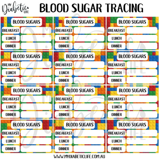 Building Blocks - 12 Blood Sugar Trackers For Planners Stickers