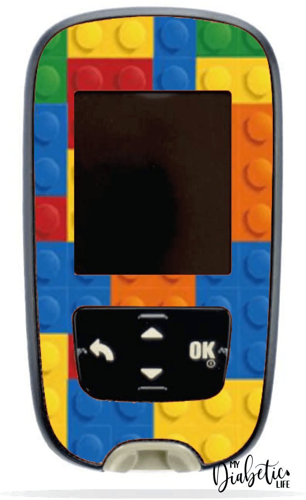 Building Blocks - Accu-chek Guide Peel, skin and Decal, glucose meter sticker - MyDiabeticLife