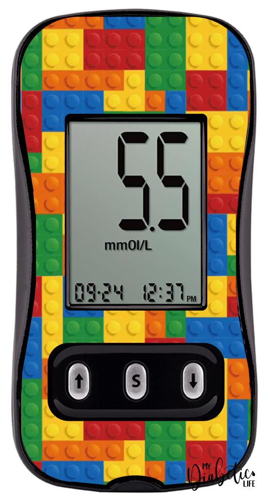Building Blocks - Caresens N, skin and Decal, glucose meter sticker - MyDiabeticLife