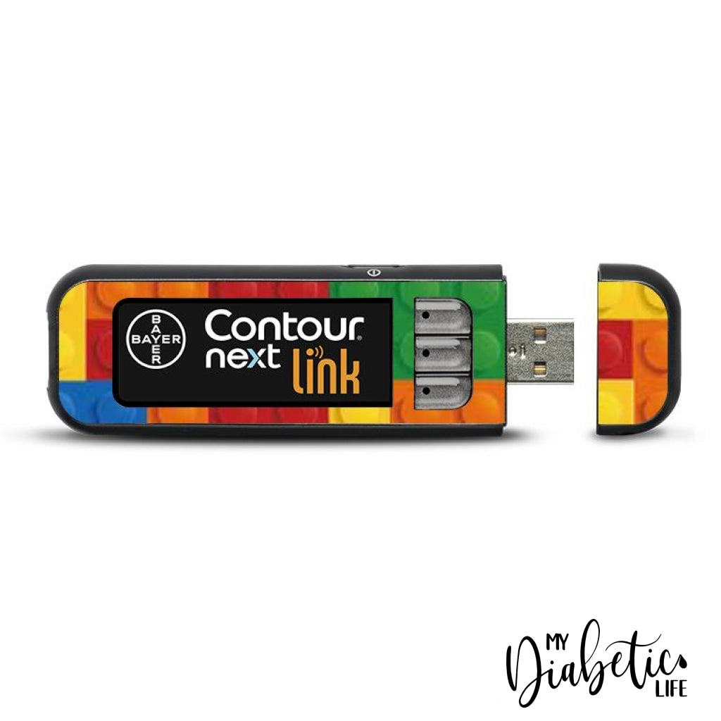 Building Blocks  - Contour Next USB Peel, skin and Decal, Glucose meter sticker - MyDiabeticLife