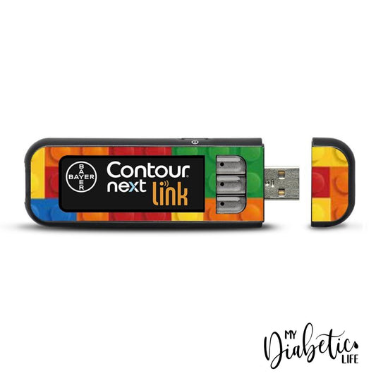 Building Blocks  - Contour Next USB Peel, skin and Decal, Glucose meter sticker - MyDiabeticLife