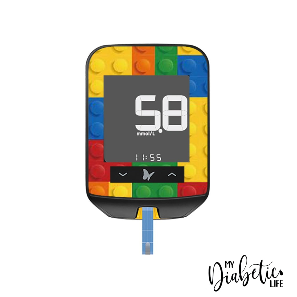 Building Blocks - Freestyle Optium Neo Peel, skin and Decal, glucose meter sticker - MyDiabeticLife